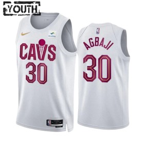 Canotte Bambino Cleveland Cavaliers Ochai Agbaji 30 Nike 2022-23 Association Edition Bianco Swingman